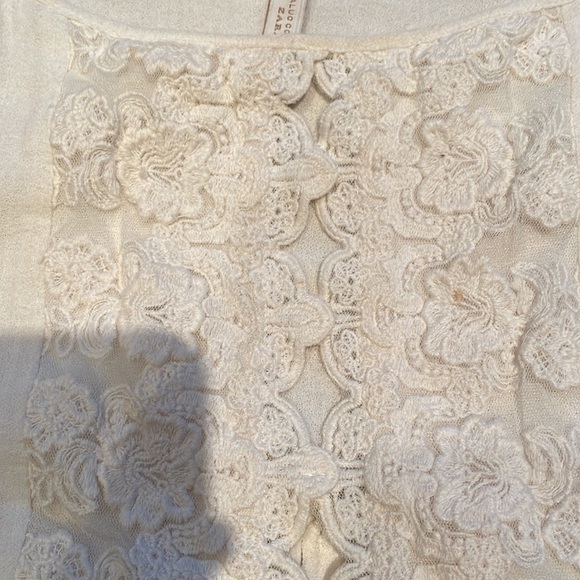 Zara embroidered white top size extra small pleated bottom - Picture 2 of 5